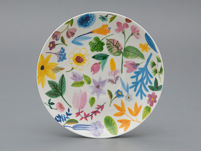 Чашка с блюдцем чайная форма Купольная рисунок Primavera, арт. 81.34274.00.1