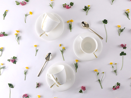 Чашка с блюдцем чайная форма Оливия рисунок Лидия арт. 81.31431.00.1