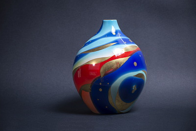 Ваза малый размер, форма Круглая, рисунок Космея арт 60.13685.00.1