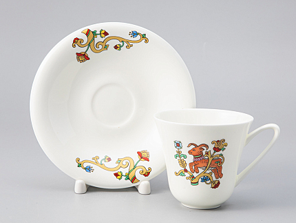 Чашка с блюдцем чайная 200 мл форма Сад рисунок Русские сказки. Козленок арт. 81.28415.00.1