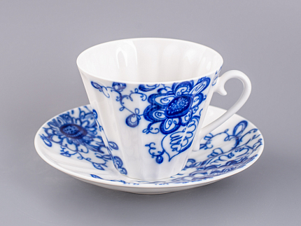 Чашка с блюдцем чайная форма Лучистая рисунок Гарден, арт. 81.28661.00.1