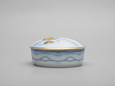 Туалетная коробочка форма Круглая рисунок Зима. Утенок арт. 81.31063.00.1