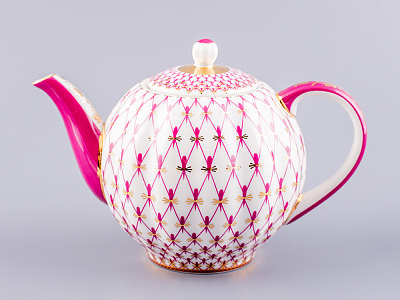 Чайник заварочный форма Тюльпан рисунок Сетка-Блюз 2 арт. 80.86209.00.1