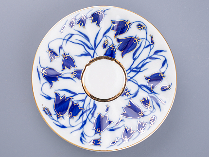 Чашка с блюдцем чайная 235 мл форма Лучистая рисунок Колокольчики арт. 81.10520.00.1