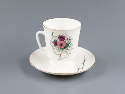 Чашка с блюдцем 165 мл, форма Майская, рисунок И пусть душа поет… , арт. 81.24578.00.1, 