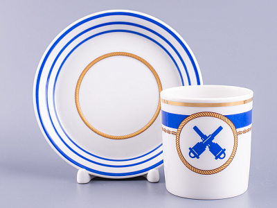 Чашка с блюдцем чайная 220 мл форма Гербовая рисунок Кают-компания № 6 арт. 81.24035.00.1