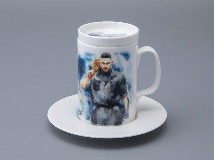 Бокал с блюдцем и крышкой 400мл в подарочной упаковке, форма Топ, рисунокAtomic Heart (Атомное Сердце) 1, арт 81.34448.00.1, 