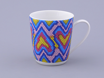 Чашка с блюдцем чайная, форма Колокол, рисунок Боа радужный, арт. 81.32688.00.1