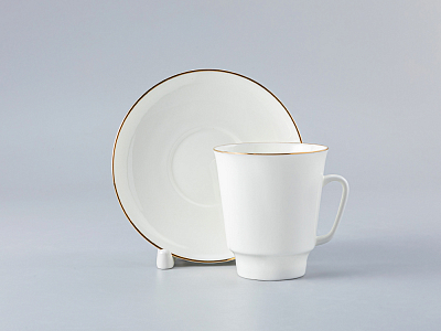 Чашка с блюдцем кофейная 165 мл.,  форма Майская,  рисунок Золотой кантик арт. 81.13733.00.1