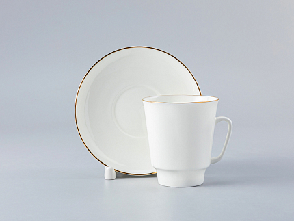 Чашка с блюдцем кофейная 165 мл.,  форма Майская,  рисунок Золотой кантик арт. 81.13733.00.1