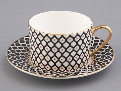 Сервиз чайный форма Идиллия рисунок Неро 1, на 4 персоны 10 предметов, арт. 81.32140.00.1