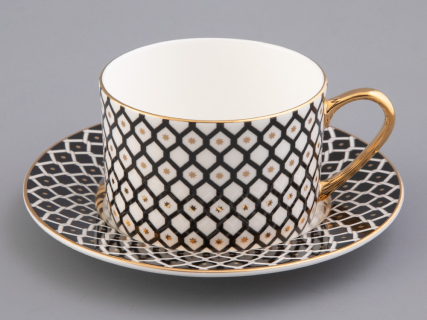 Сервиз чайный форма Идиллия рисунок Неро 1, на 4 персоны 10 предметов, арт. 81.32140.00.1, 