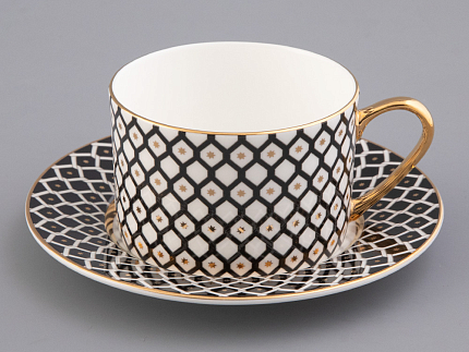 Сервиз чайный форма Идиллия рисунок Неро 1, на 4 персоны 10 предметов, арт. 81.32140.00.1