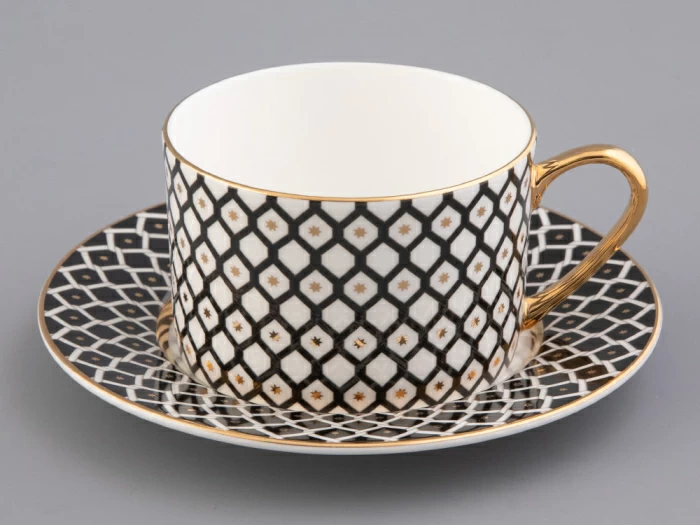 Сервиз чайный форма Идиллия рисунок Неро 1, на 4 персоны 10 предметов, арт. 81.32140.00.1, 