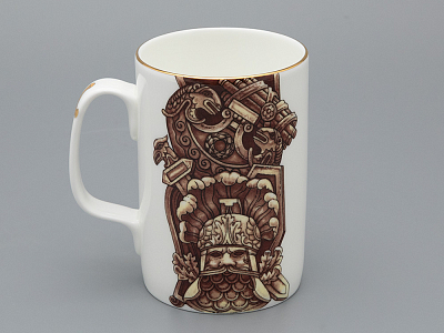 Подарочный набор Бокал с блюдцем и крышкой форма Топ рисунок Слава Веков бронза, арт. 81.33062.00.1