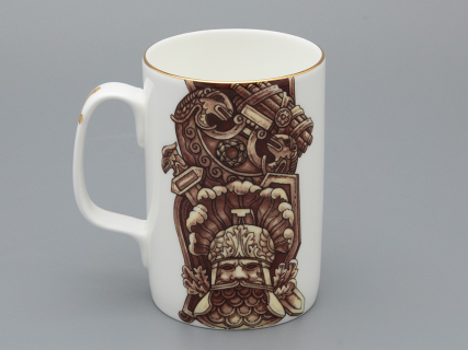 Подарочный набор Бокал с блюдцем и крышкой форма Топ рисунок Слава Веков бронза, арт. 81.33062.00.1, 