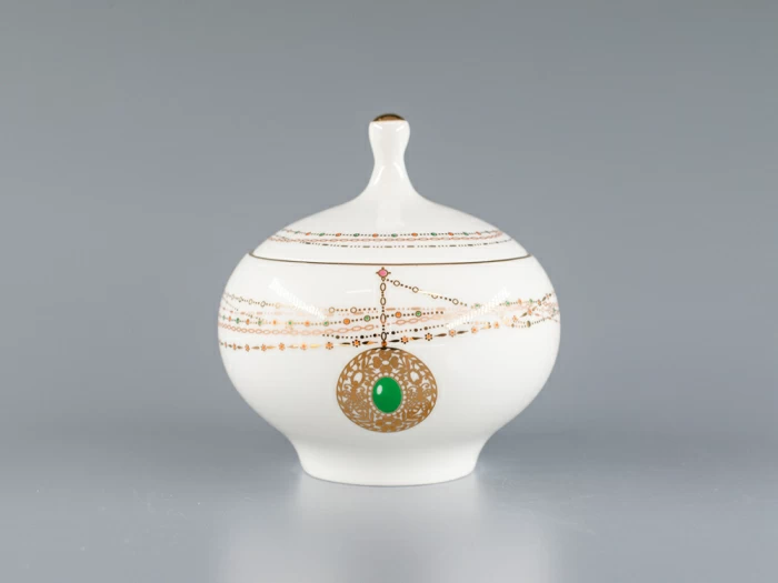 Сахарница форма Яблочко, рисунок Золотой медальон 250 мл арт. 80.65392.00.1, 