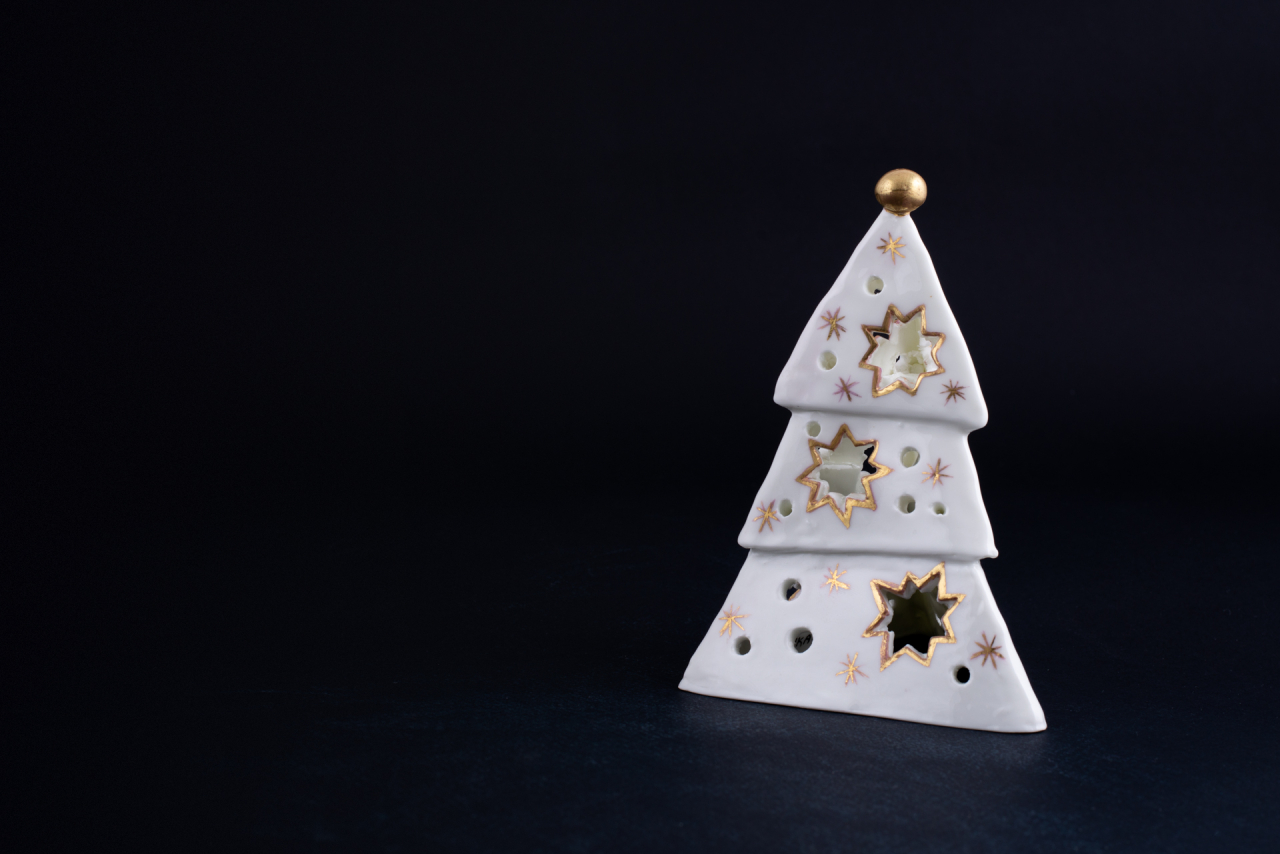 Подсвечник Елочка-звезда, рисунок Золотой, арт 60.15275.00.1, 