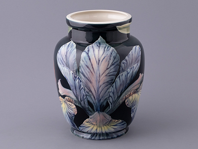 Ваза форма Китайская малого размера рисунок Ирисы Лилия темный, арт. 80.47141.00.1