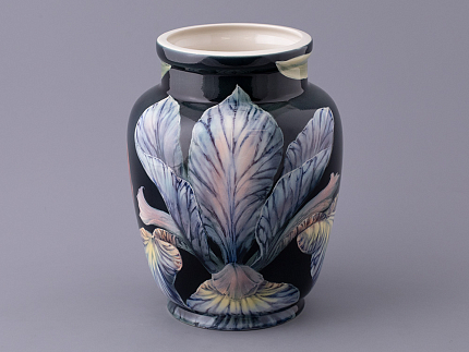 Ваза форма Китайская малого размера рисунок Ирисы Лилия темный, арт. 80.47141.00.1