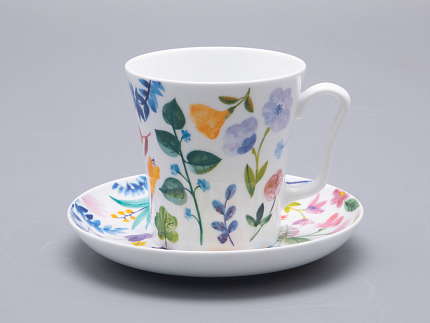 Бокал с блюдцем форма Ленинградский рисунок Primavera, арт. 81.34502.00.1