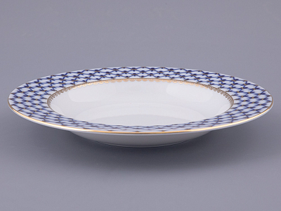 Тарелка глубокая 225 мм форма Европейская-2 рисунок Кобальтовая сетка арт. 80.85298.00.5