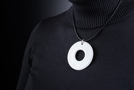 Подвеска Кольцо широкое, Белый Глянец, арт 60.15865.00.1