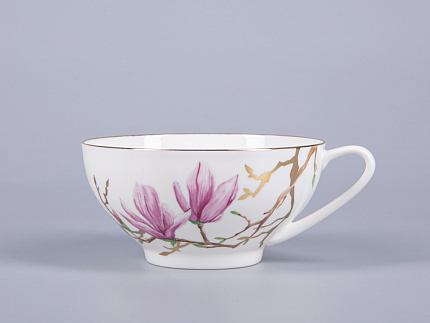 Чашка с блюдцем чайная 300мл, форма Купольная, рисунок Магнолия, арт 81.29660.00.1