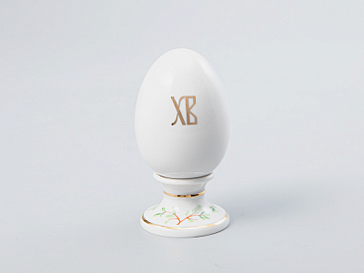 Яйцо пасхальное на подставке 82 мм форма Нева рисунок Овсянка арт. 80.65670.00.1