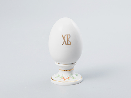 Яйцо пасхальное на подставке 82 мм форма Нева рисунок Овсянка арт. 80.65670.00.1, 