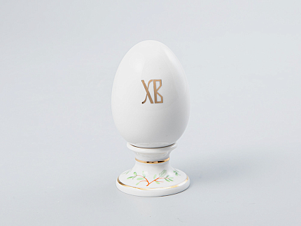 Яйцо пасхальное на подставке 82 мм форма Нева рисунок Овсянка арт. 80.65670.00.1