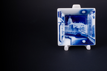 Подставка для мелочи малого размера, форма Европейская, Луна над Петербургом, арт 60.10555.00.1