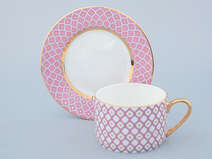 Чашка с блюдцем 250 мл форма Идиллия рисунок Астра 1 арт 81.32372.00.1