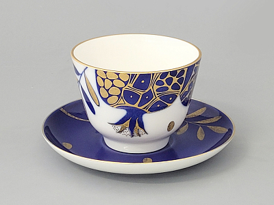 Чашка с блюдцем чайная 375 мл форма Подарочная рисунок Гранат золотой арт. 81.19177.00.1