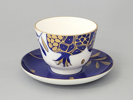 Чашка с блюдцем чайная 375 мл форма Подарочная рисунок Гранат золотой арт. 81.19177.00.1