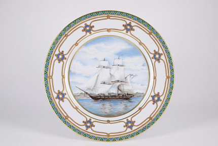 Блюдо круглое 320 форма европейская-2 рисунок Морская держава. Дружба, арт. 80.98177.00.1