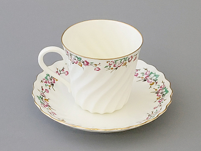 Чашка с блюдцем кофейная 155 мл.,  форма Витая,  рисунок Весенний арт. 81.13951.00.1