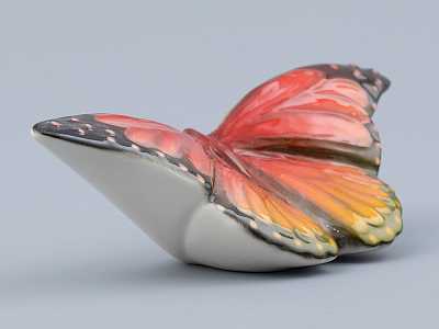 Скульптура форма Бабочка среднего размера, рисунок Красная, арт. 82.47232.00.1