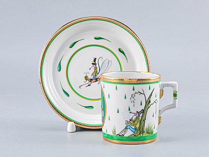 Чашка с блюдцем чайная Гербовая Крысята-воришки 2 арт. 81.16804.00.1