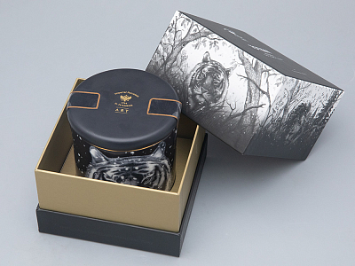 Свеча ароматическая в подарочной упаковке, рисунок Тотем.Тигр аромат Снежный Тигр арт. 81.30081.00.1