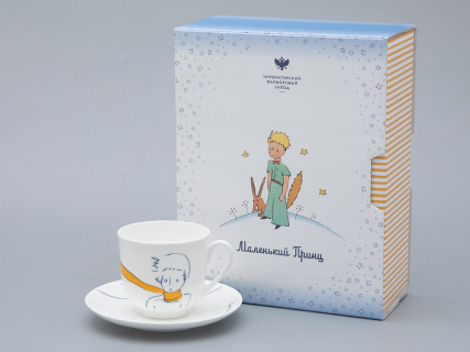 Подарочный набор Чашка с блюдцем, форма Ландыш рисунок Портрет Маленького Принца арт. 81.27752.00.5, 