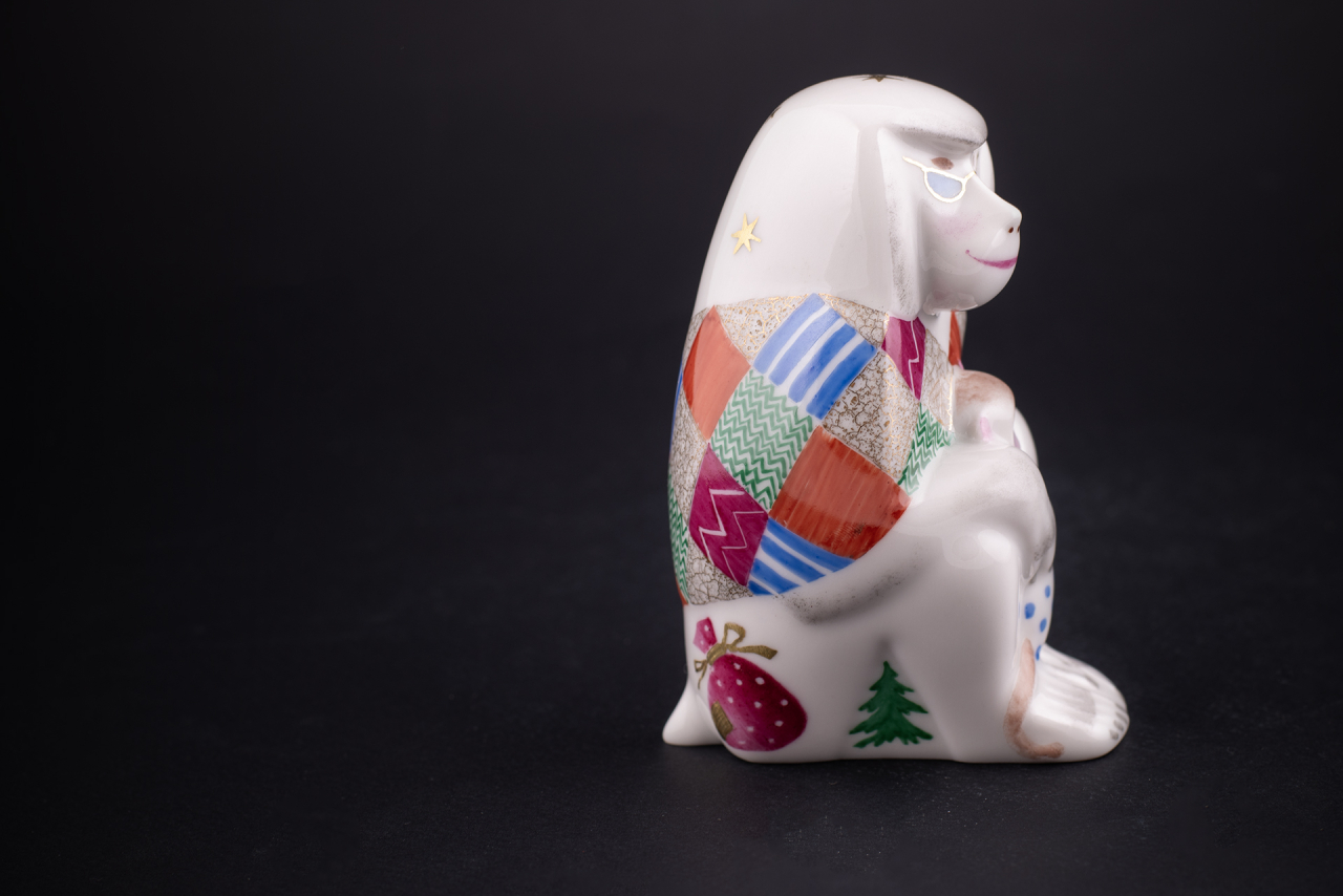 Скульптура Павиан с детенышем, рисунок Зимняя сказка, арт 62.09299.00.1, 