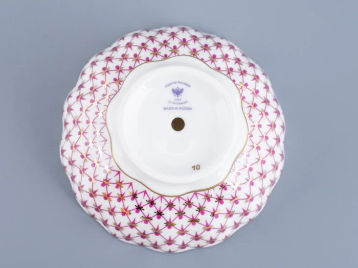 Ваза для конфет форма Тюльпан, рисунок Сетка-Блюз, арт 80.50209.00.1, 