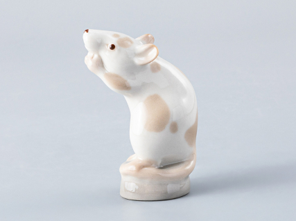 Скульптура форма Мышь белая рисунок Кремовая арт. 82.61168.00.1, 