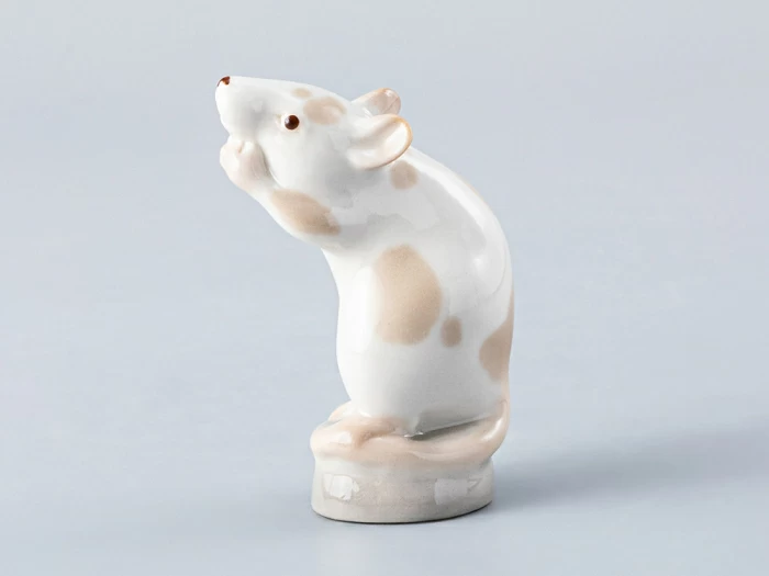 Скульптура форма Мышь белая рисунок Кремовая арт. 82.61168.00.1, 
