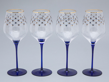 Набор (4 бокала для вина) 380 мл Кобальтовая сетка арт. 14.11001.07