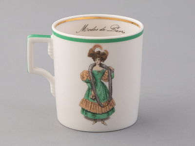 Чашка с блюдцем чайная 220 мл форма Гербовая рисунок Modes de Paris 1830 арт. 81.25415.00.1