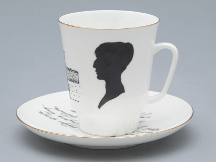 Чашка с блюдцем 165 мл форма Майская рисунок Русские писатели Ахматова, арт. 81.32129.00.1, 