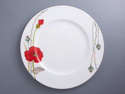 Сервиз столовый форма Премиум рисунок Маки на 6 персон 18 предметов, арт. 81.34142.00.1