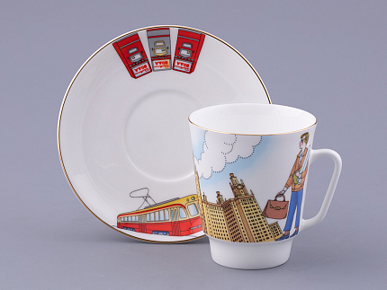 Чашка с блюдцем форма Майская рисунок Университет, арт. 81.32624.00.1